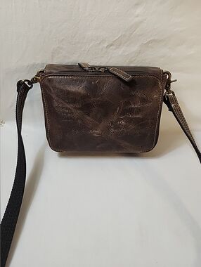 Gun Tote'n Mamas Distressed Brown Buffalo Leather Conceal Carry Crossbody PurseO